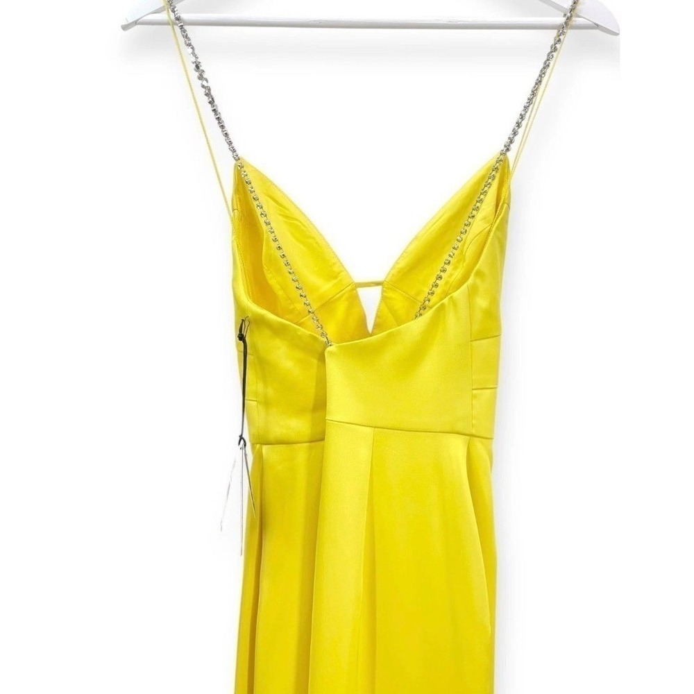 NWT Liv Foster Giselle Satin Long Dress in Solar Yellow - Size 8 - MSRP $295 - Picture 6 of 12
